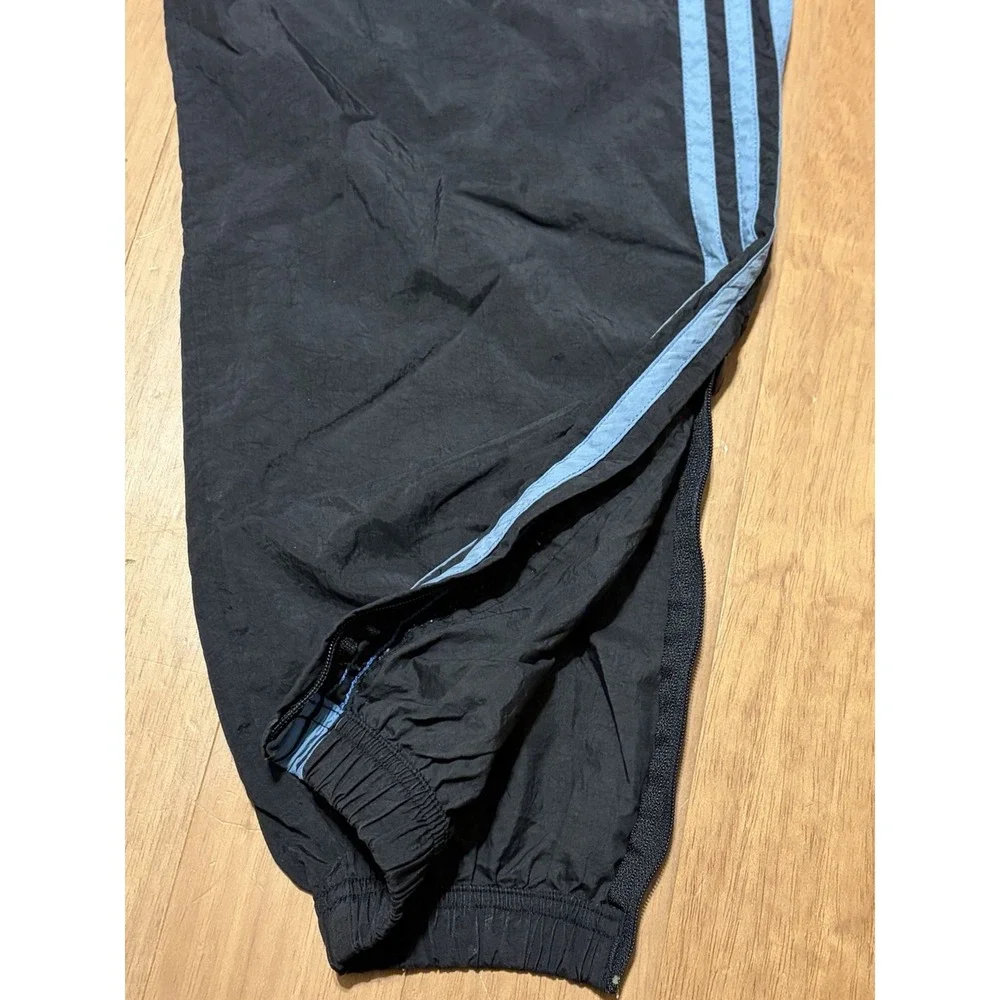 Vintage Adidas Nylon Pants Track Men's MEDIUM 80s Sweatpants Satin Shiny Retro